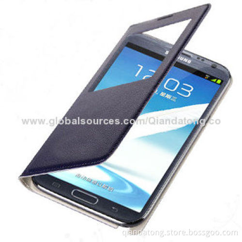 Flip Leather Case with Sleep/Wake Function and Replacement Battery Cover for Samsung Galaxy Note 2